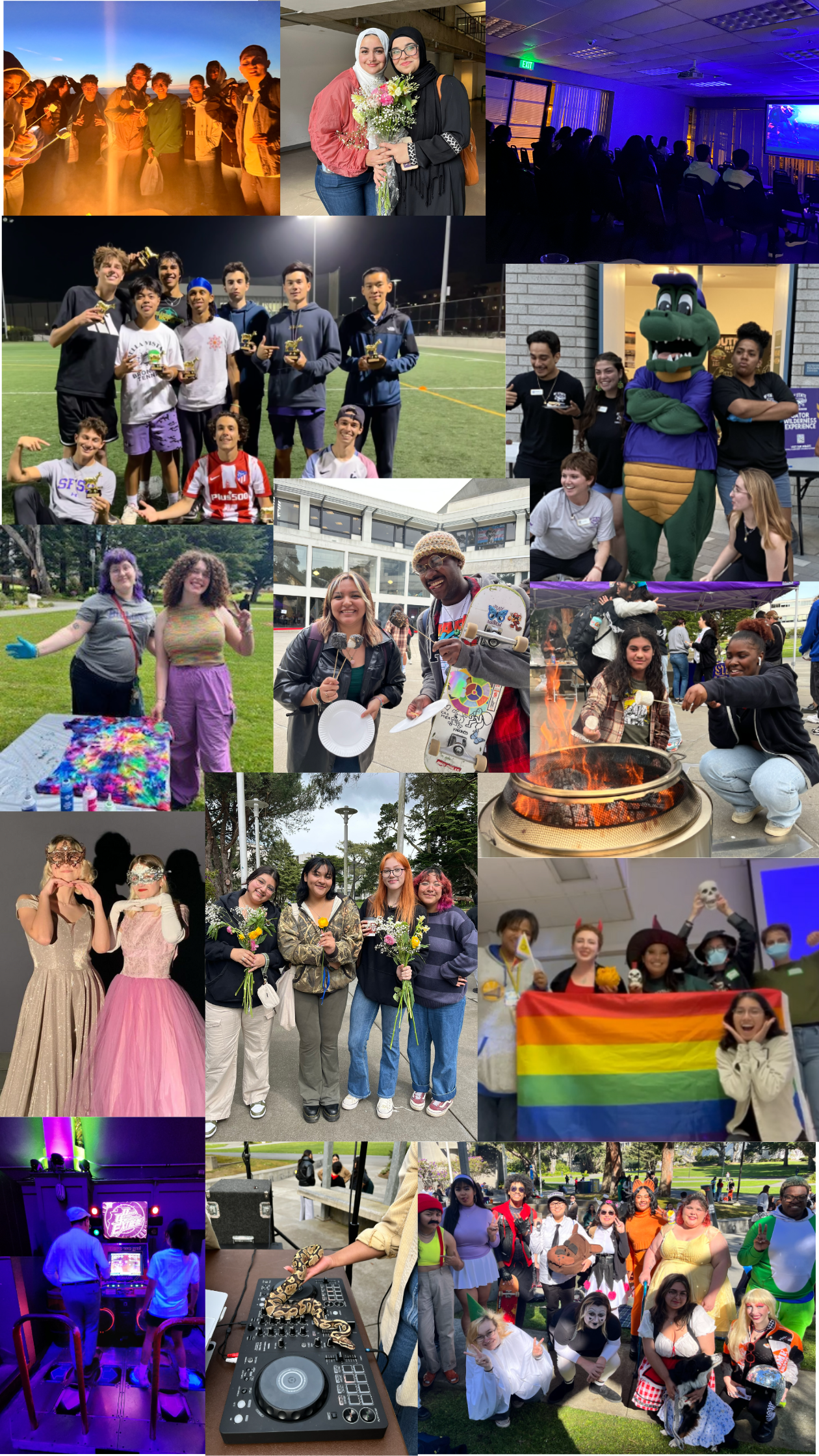 A collage of photos of students at various GatorFest events