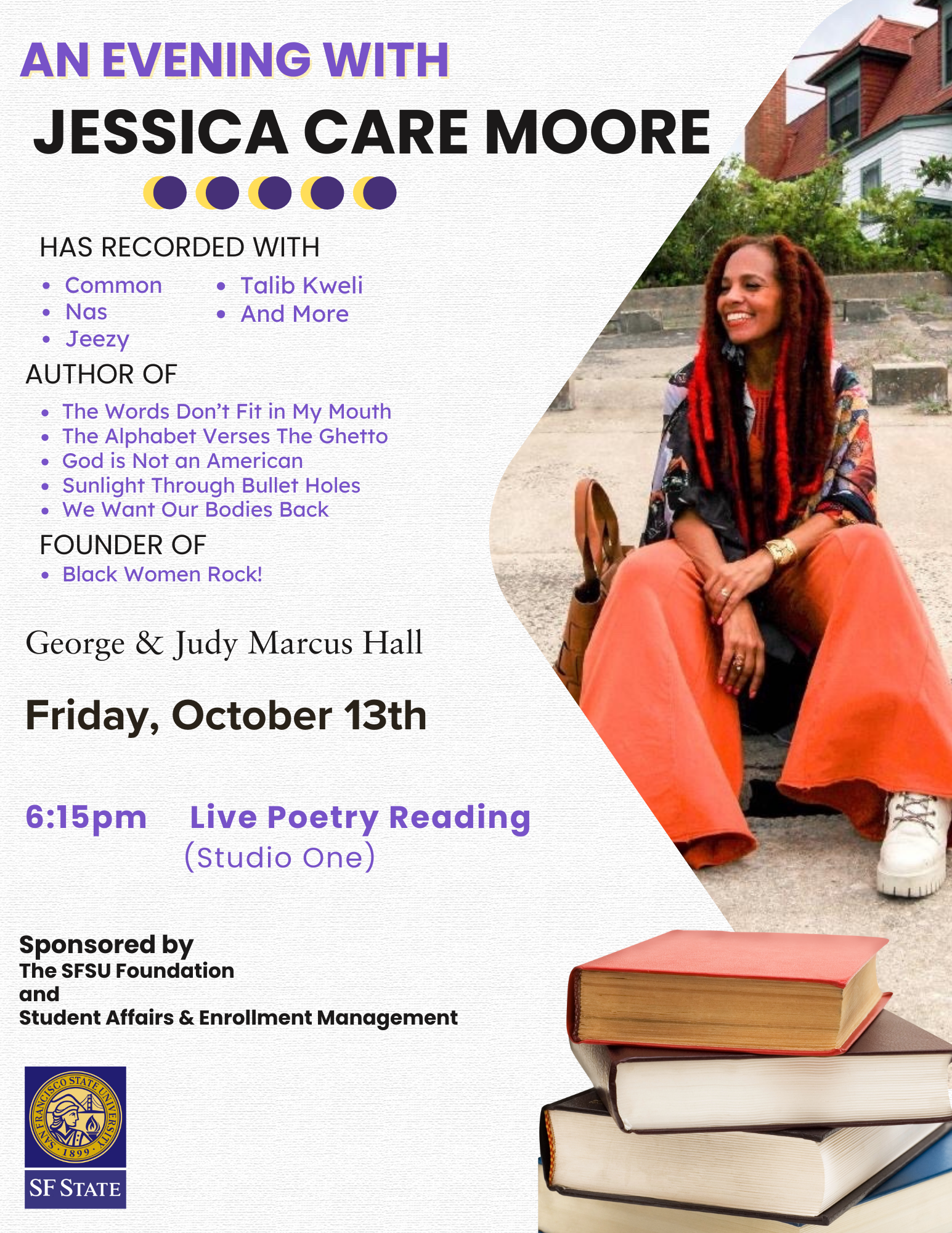 Jessica Moore Flyer | Oct 13, 6:15 p.m., Marcus Hall Studio 1
