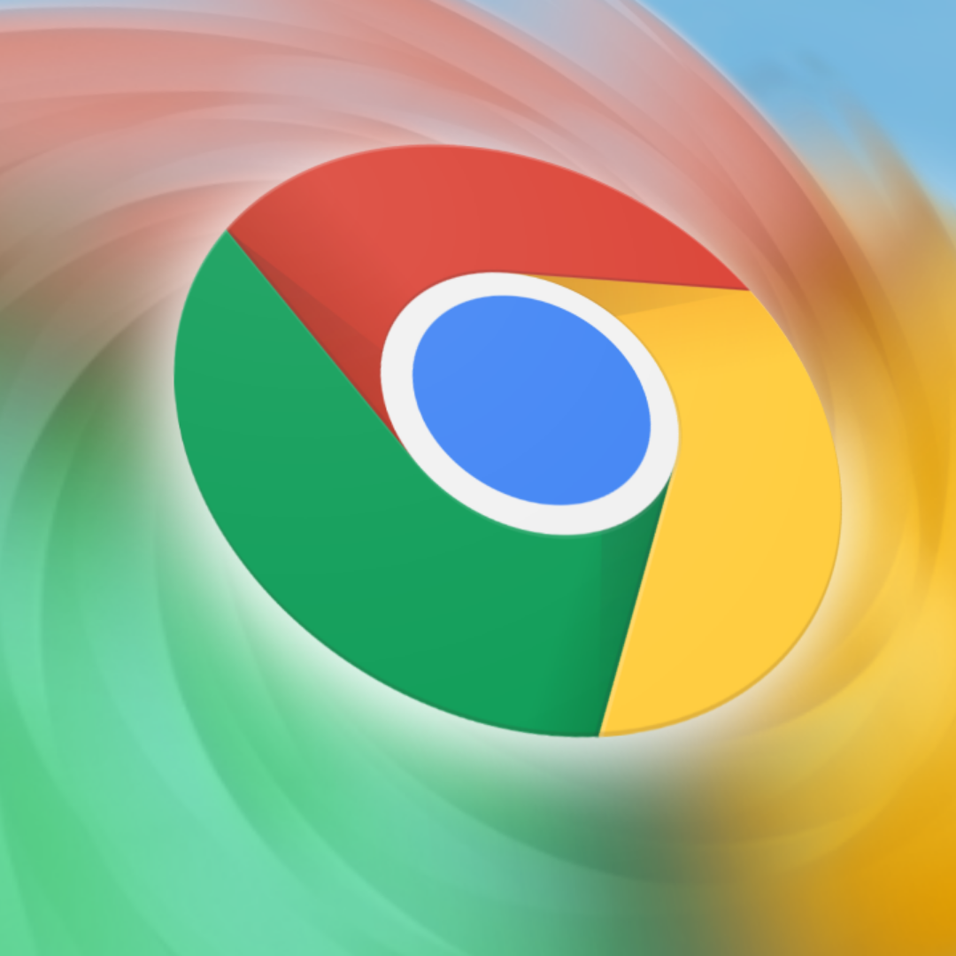 The google chrome symbol. A blue circle surrounded by a red, yellow, and green segmented circle