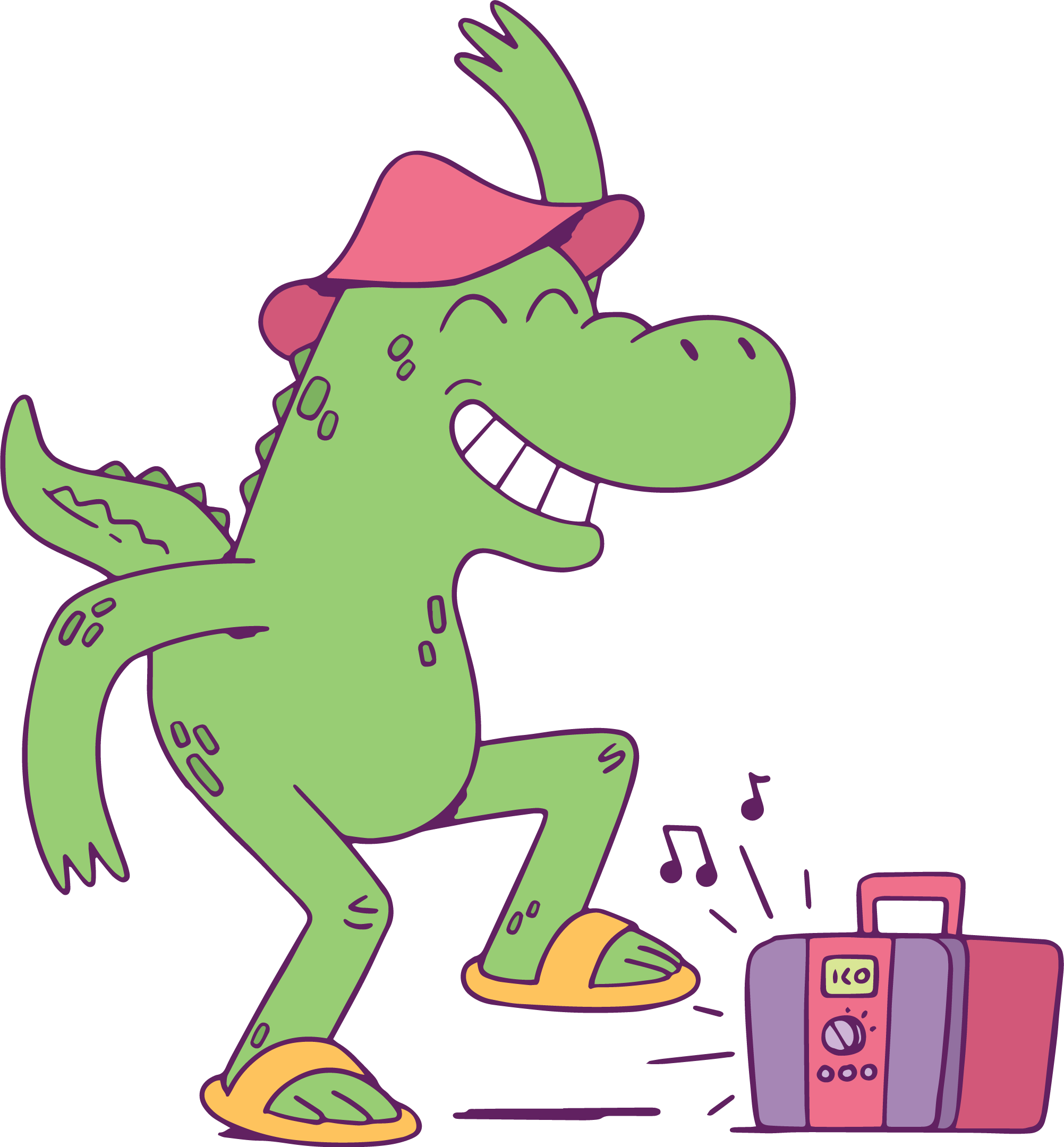 cartoon gator dancing