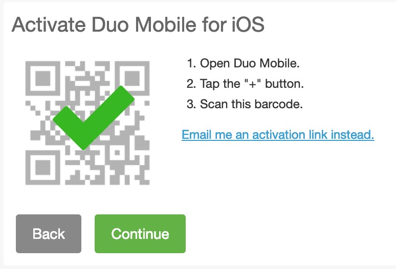 Example of the Duo Moblie QR code for mobile devices