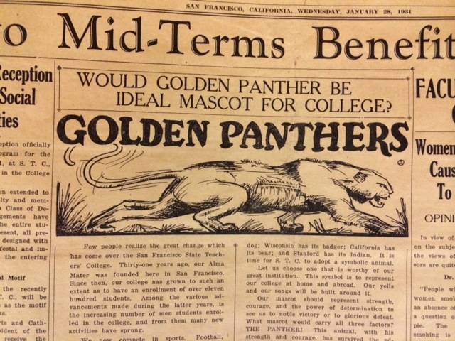 newspaper clipping of a proposed mascot of a panther
