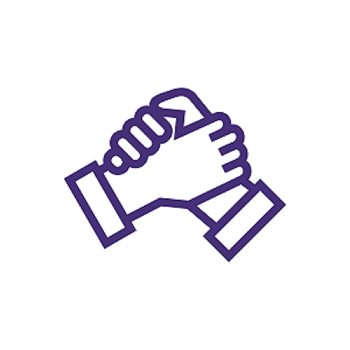 icon of purple hands clasped together