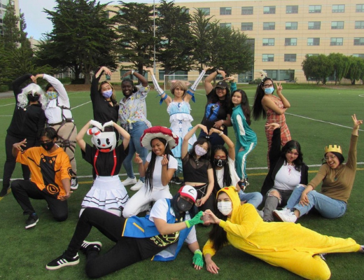 students with costumes 